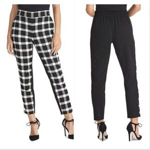 Rachel Roy The Glen Pull On Style Plaid Front Ankle Pants, Womens Size Medium
